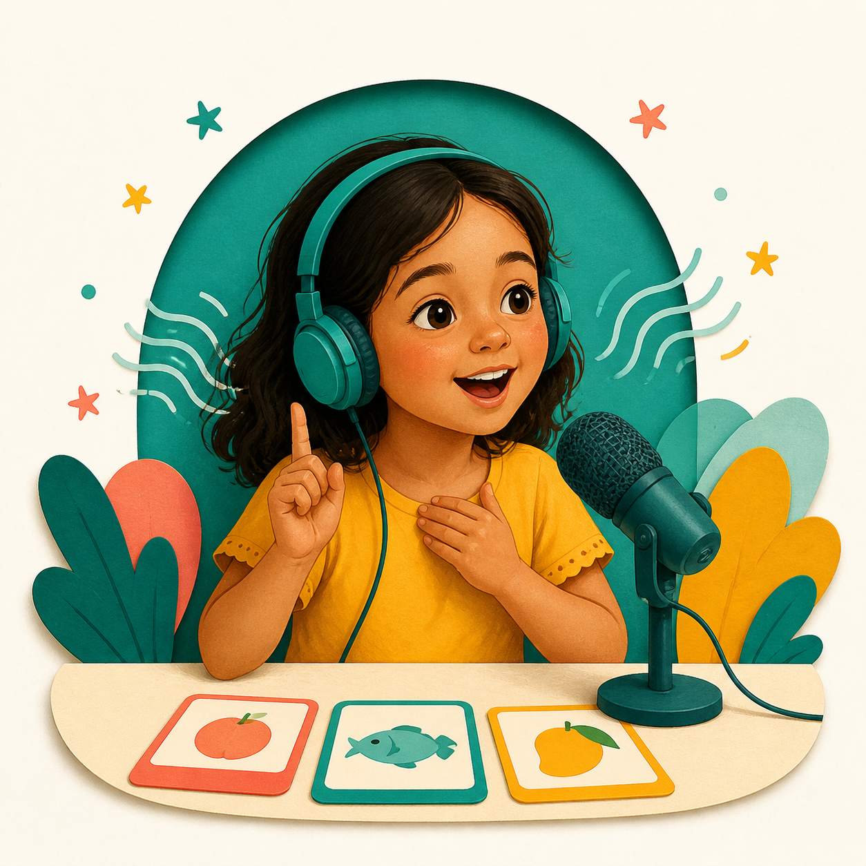 Ilustración de práctica de pronunciación